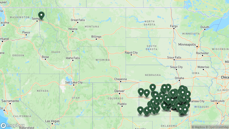 Map of Good Sam campgrounds in Kansas