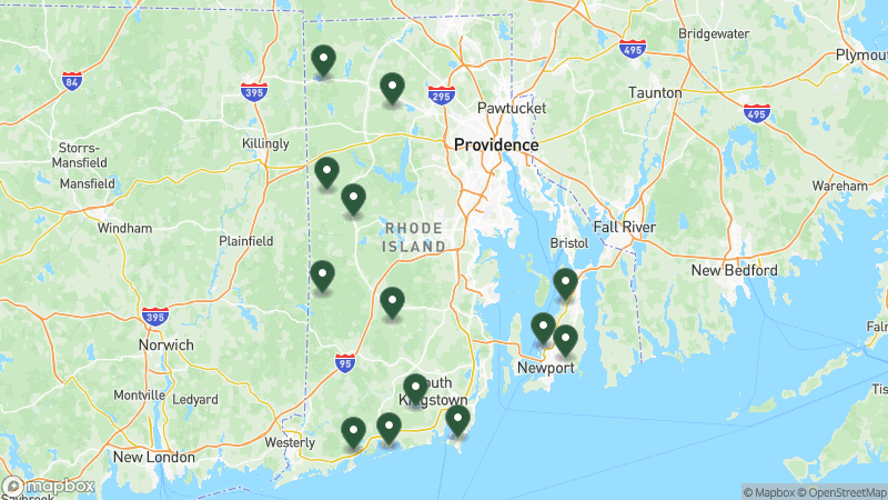 Map of Good Sam campgrounds in Rhode Island