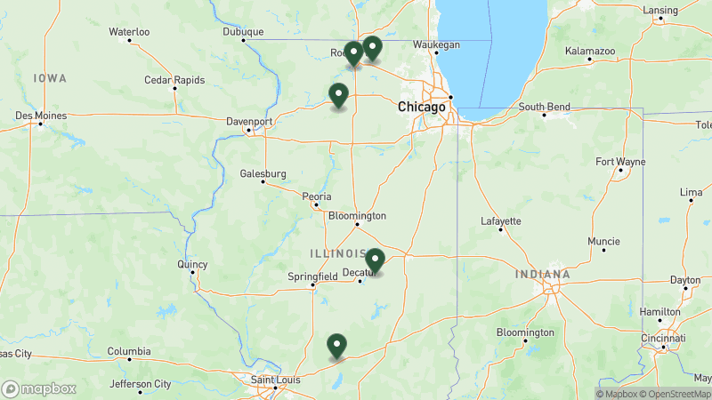 Map of RPI campgrounds in Illinois