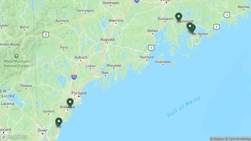 Map of RPI campgrounds in Maine