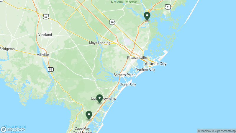 Map of RPI campgrounds in New Jersey