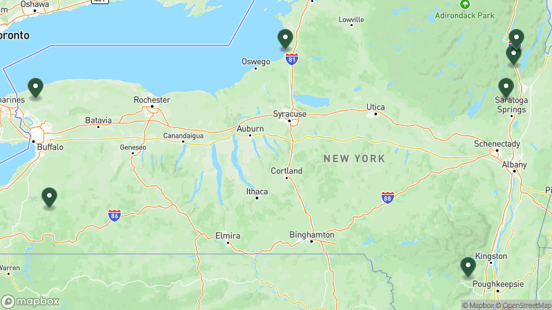 Map of RPI campgrounds in New York